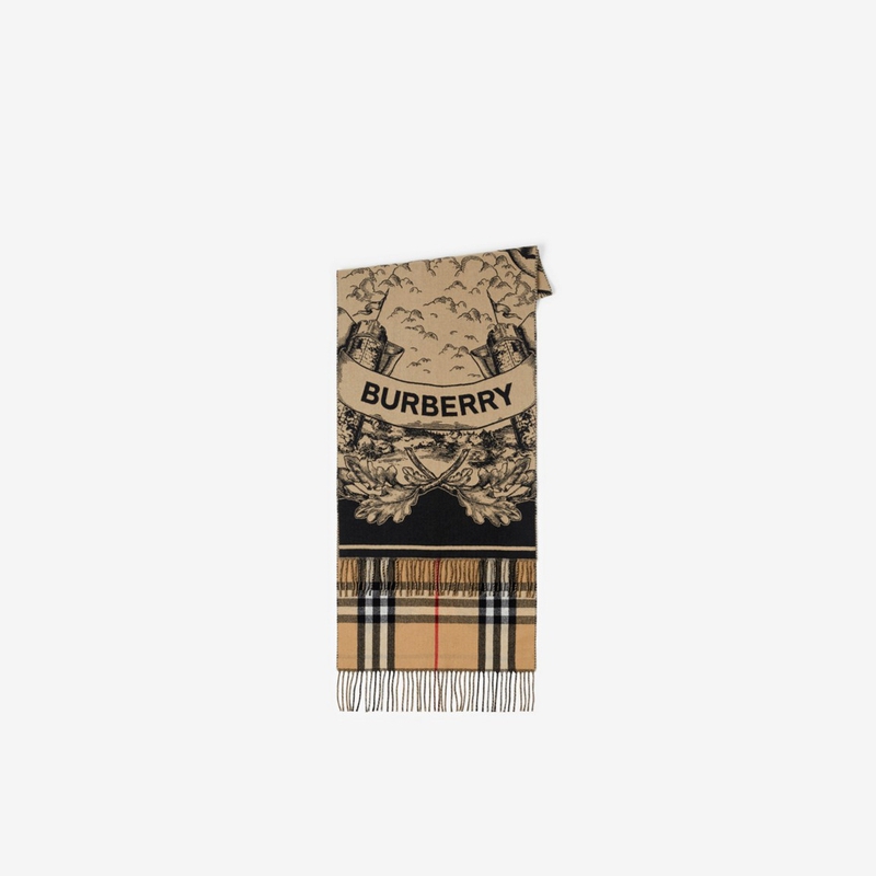 博柏利（BURBERRY）【流光风】双面马术骑士徽标羊绒围巾80737681商品图