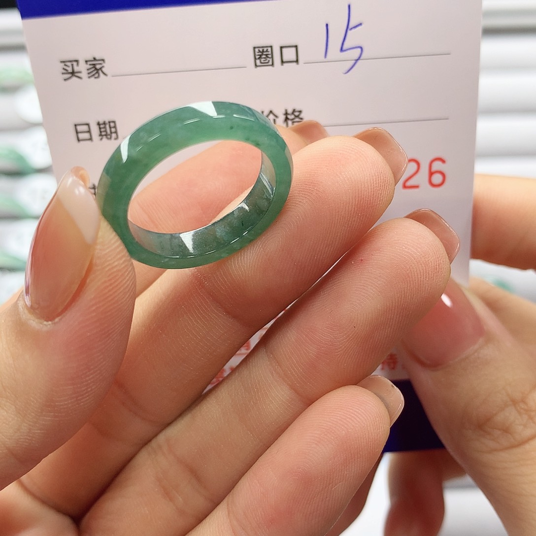 翡翠戒指未镶嵌天然翡翠a货 圈口