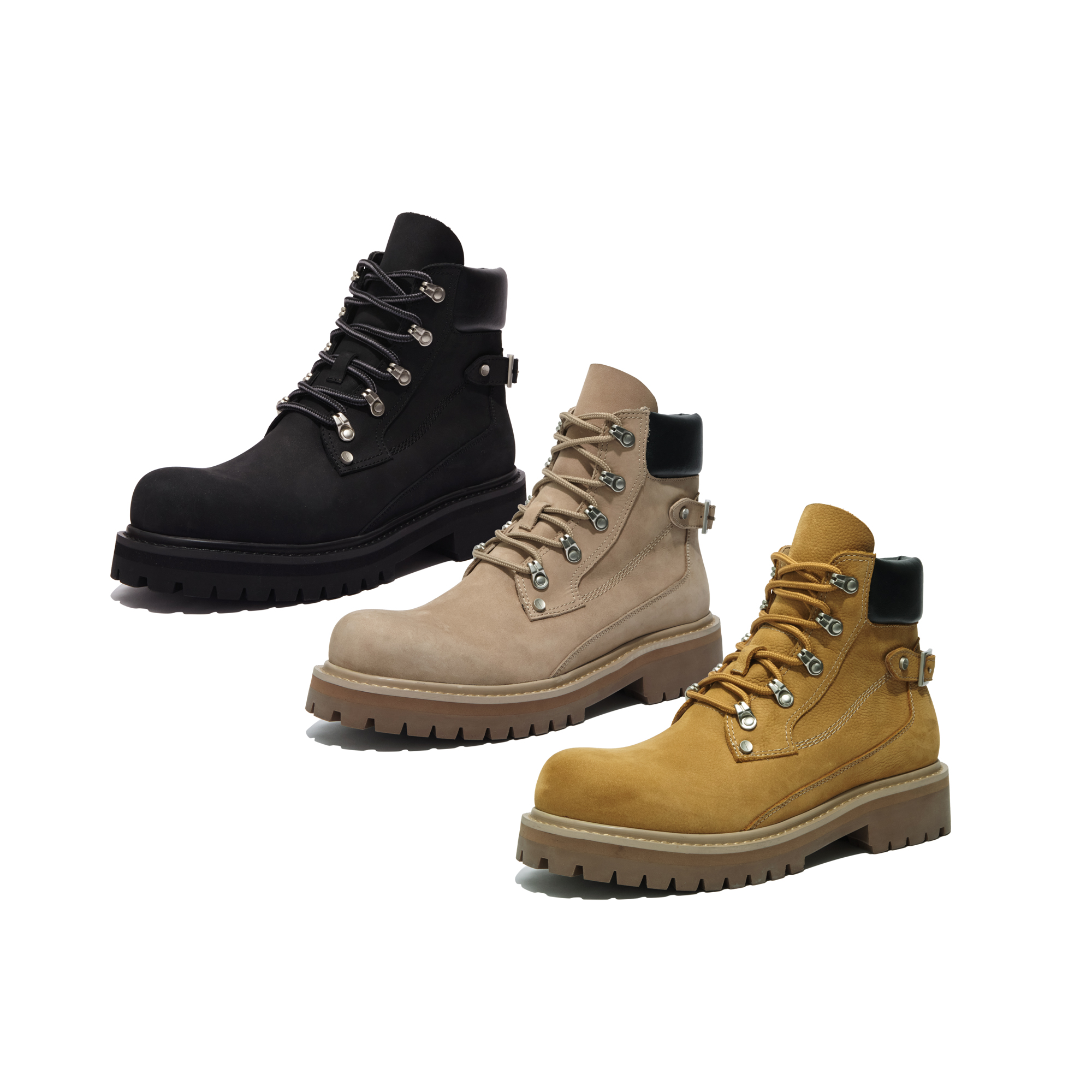 TAICHIISM意大利头层牛皮马丁靴厚底增高高帮工装登山鞋大黄靴