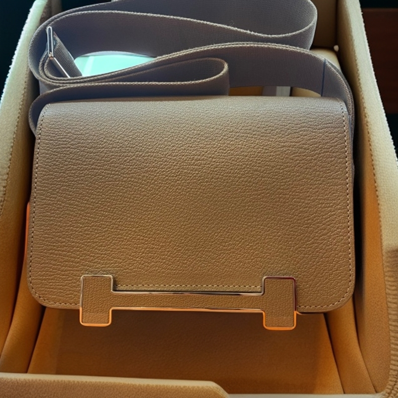 95新 Hermes/爱马仕 大象灰银扣geta木屐包