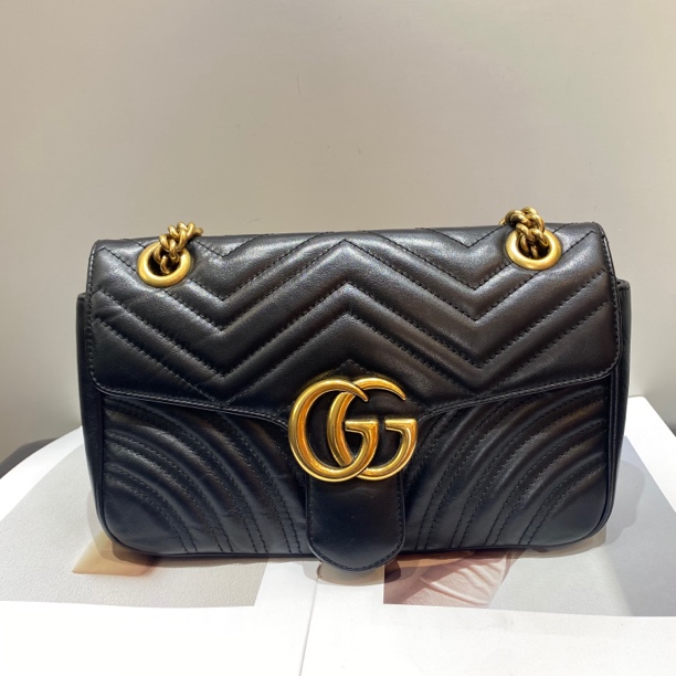 95新 GUCCI/古驰 千宝河专属 Gucci黑金马蒙26包5220