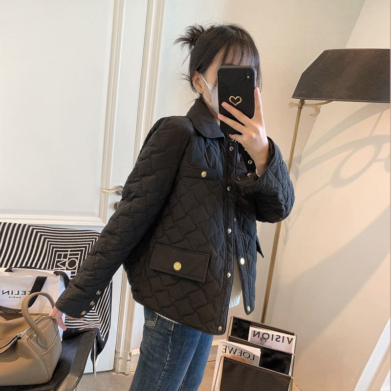 CxcvcK羽绒服小香风羽绒服女短款2023年新款小个子羽绒服轻薄菱格