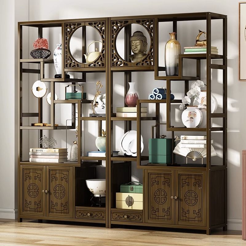 博古架新中式茶叶展示柜多宝阁客厅新款茶室置物茶具摆件收纳货架