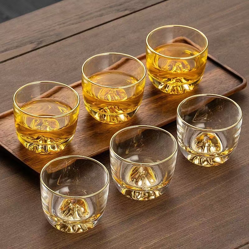 藏金杯主人杯功夫茶杯高端茶具个人喝茶单杯玻璃茶杯