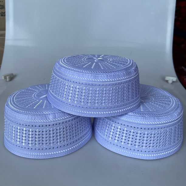 夏季孔帽新款男士帽子回族平顶帽硬壳圆帽电脑绣花刺绣帽子