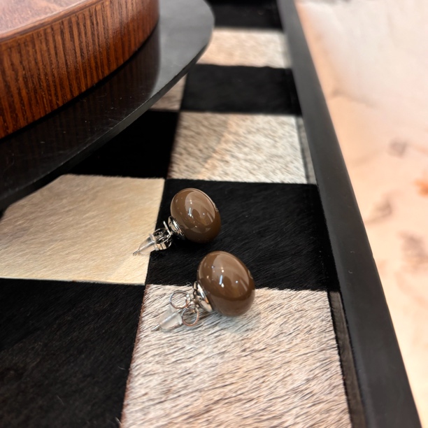 铜合金树脂耳饰 圆形星球耳环EH2158