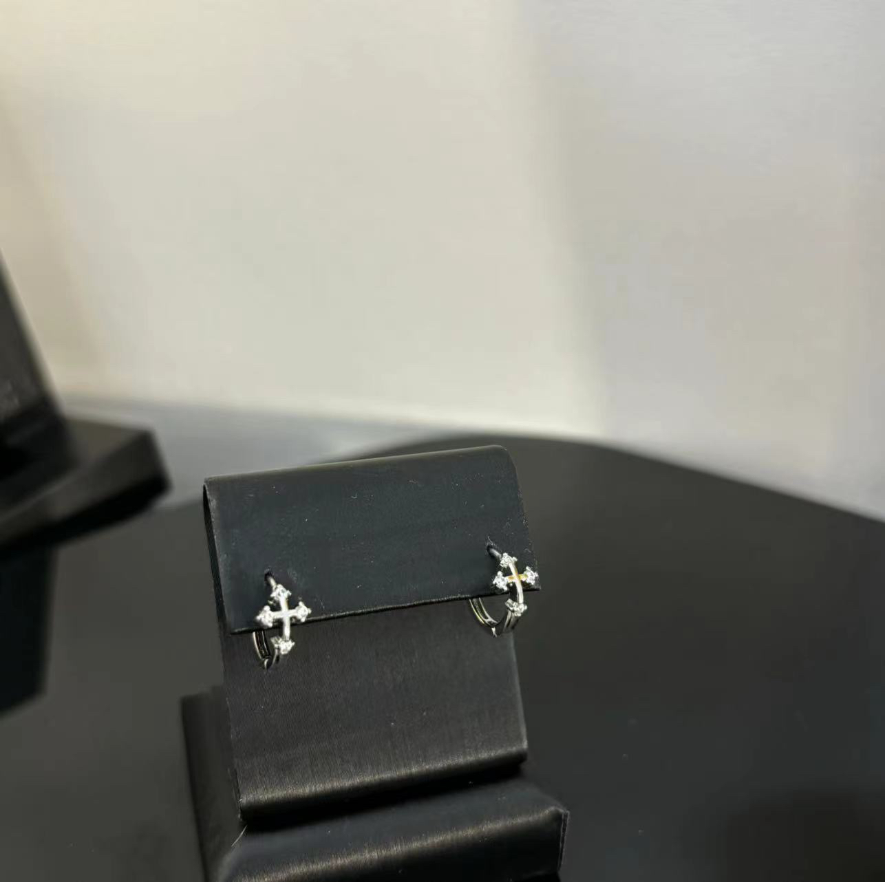 铜合金耳饰 十字耳环耳扣款EH1571-