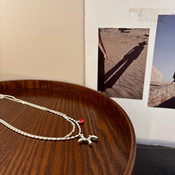 铜合金项链 气球狗带爱心项链XL1107