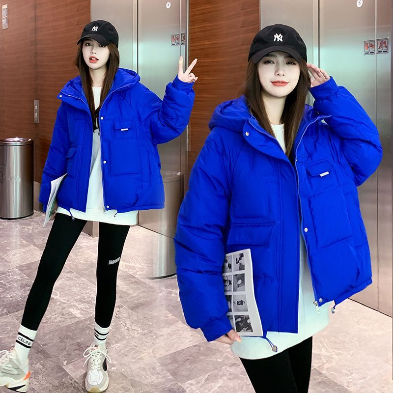 胖MM冬季大码220斤羽绒服女宽松显瘦面包服胖妹妹时尚休闲保