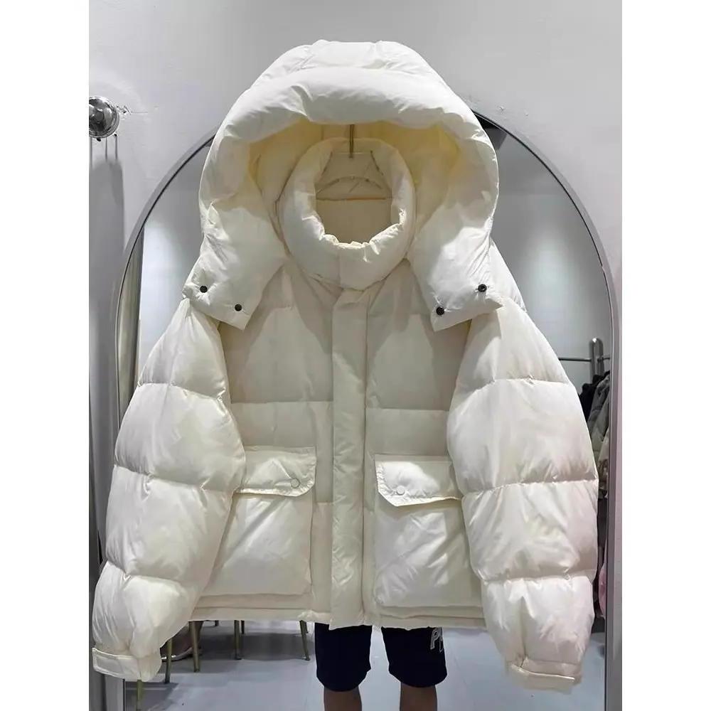 新款2023服服女欧货秋冬新款宽松连帽小个子百搭面包服外