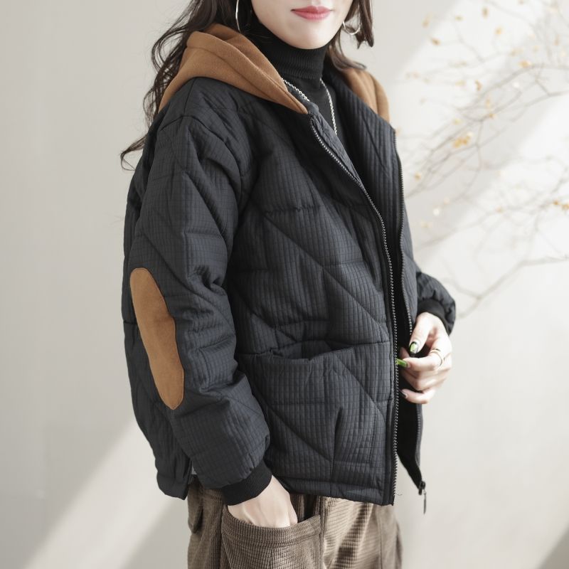 羽绒服女新款2023冬季女士夹棉上衣休闲宽松百搭复古女装羽绒