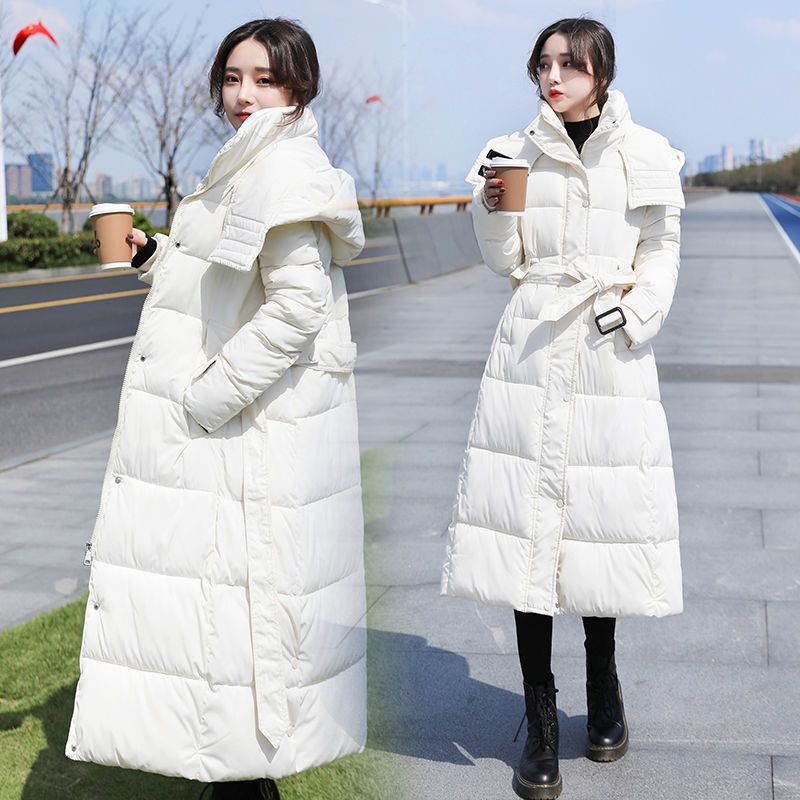 新款羽绒羽绒衣2023新款羽绒服女冬季韩版修身长款过膝外套连帽