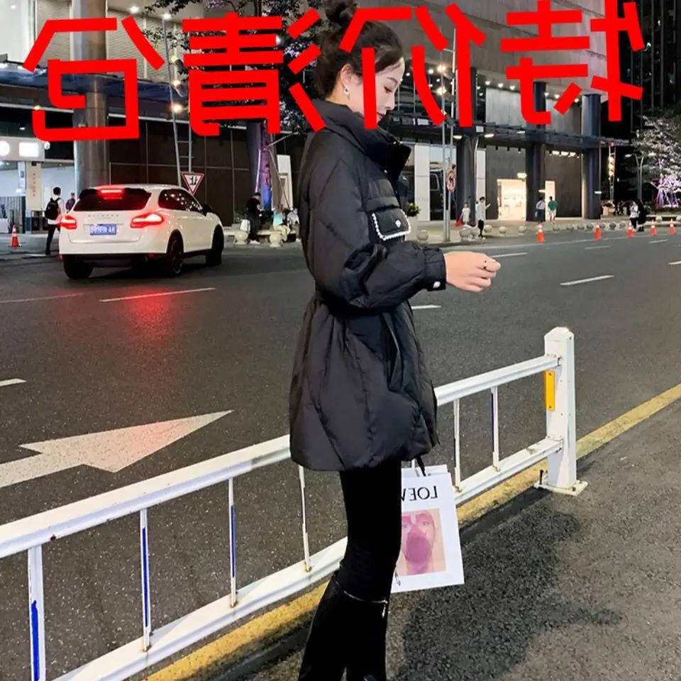 新款小香风立领2022女新款冬季中长款小个子加厚外套