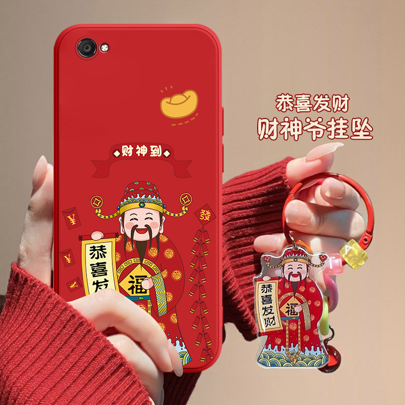 财神爷vivox9s手机壳新年款创意防摔直边软壳个性女情侣男简约潮