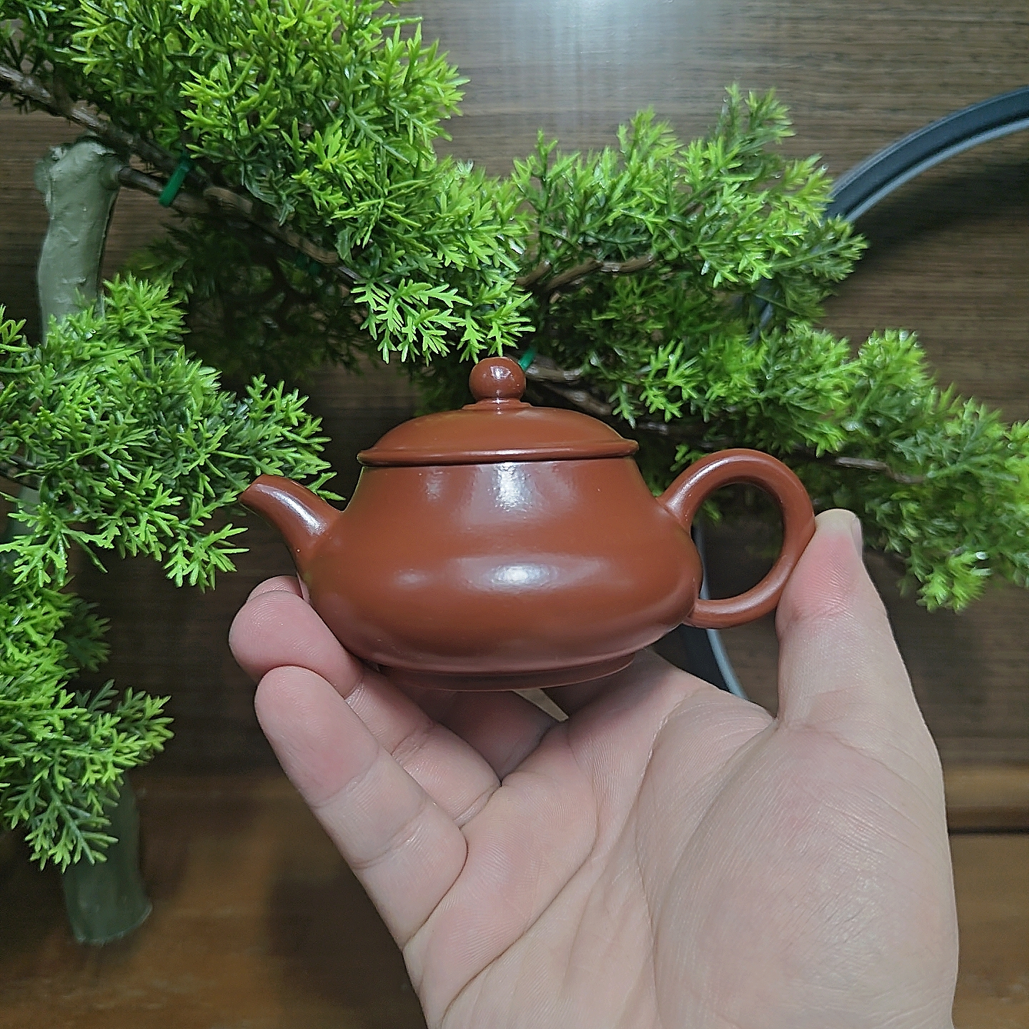 潮州朱泥手拉壶朱泥大红袍明炉壶手制纯手工拉胚成型泥壶