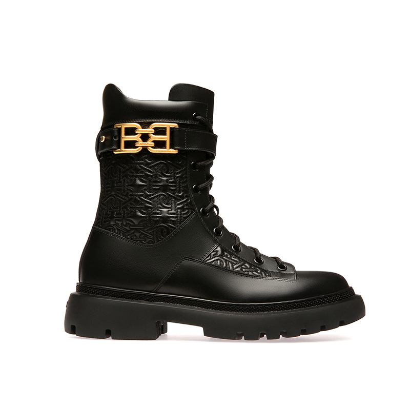 BALLY/巴利（断码）女士黑色小牛皮秋冬中筒皮靴/6239420-HZO