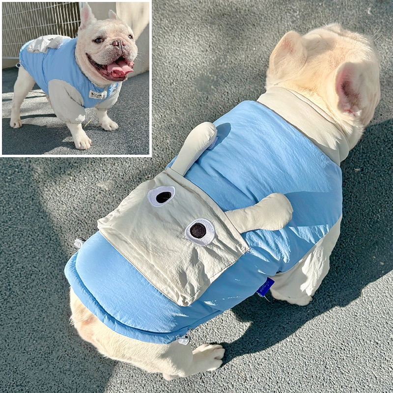 秋冬新款可爱搞笑法斗巴哥斗牛犬雪纳瑞衣服加厚保暖棉服防风棉衣