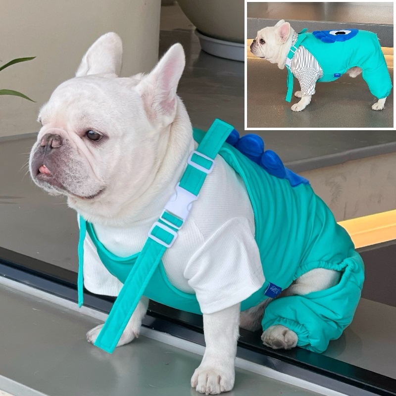 法斗巴哥斗牛犬棉服比熊雪纳瑞冬款保暖舒适衣服加厚背带裤四脚衣