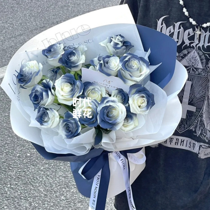 【送老公送男友】马耳他蓝黑骑士鲜花花束生日礼物同城配送小时达