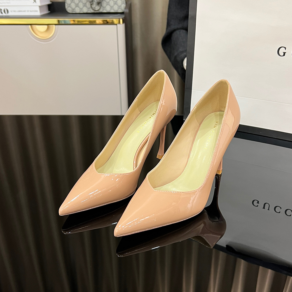 【甘师傅匠心之作】高跟鞋女细跟裸色小众设计感尖头气质单鞋中跟