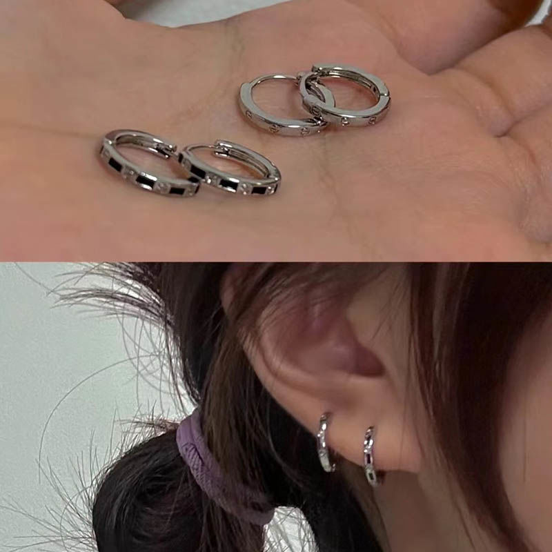 合金耳饰 简约套装耳钉小众设计感高级冷性风耳环女夏耳圈耳饰耳
