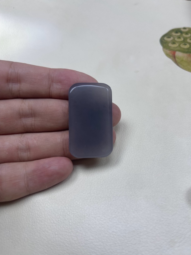 天然和田玉烟紫无事牌玉吊坠精美精雕蓝色老型雕刻双面紫色冰透