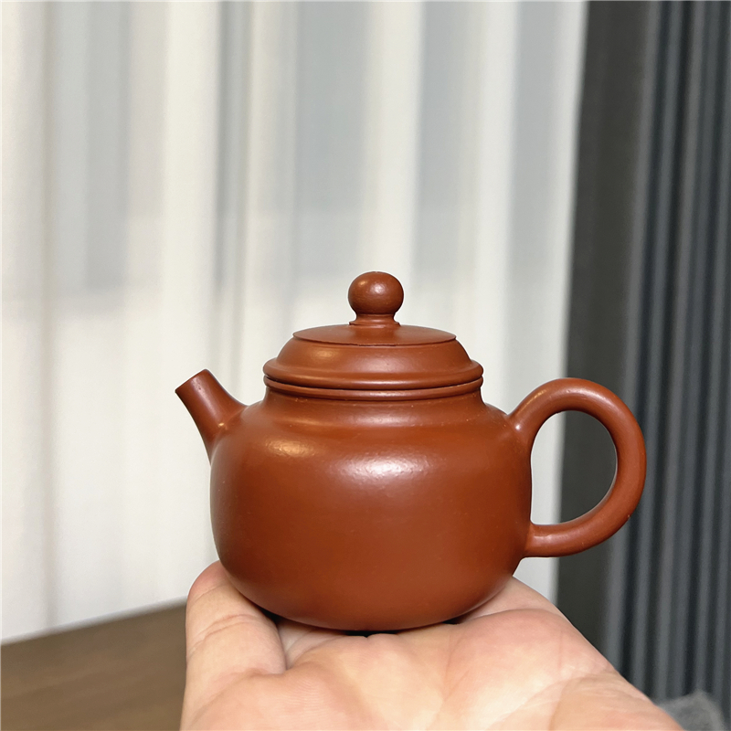 陶一茶器【120cc大红袍德钟壶】紫砂壶朱泥手工手拉壶大红袍泡茶壶