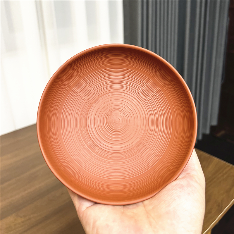 陶一茶器【朱泥千线纹壶托茶托杯托】紫砂壶托茶壶养壶垫配件茶杯垫