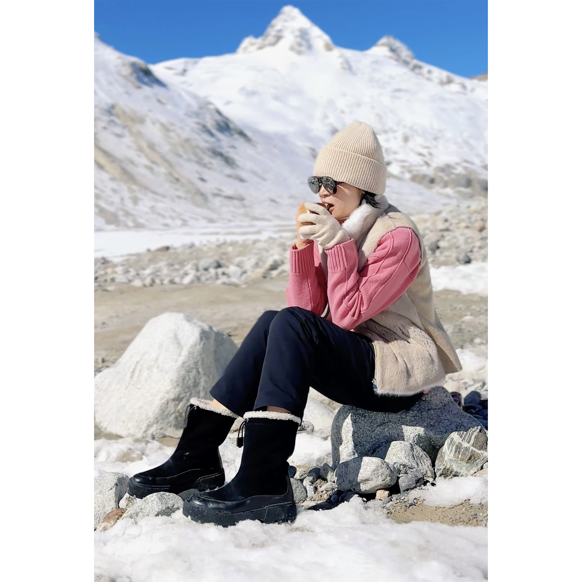 我是摩羯 户外雪裤 日本东丽登山布90白鹅绒高密防风防钻绒保暖裤