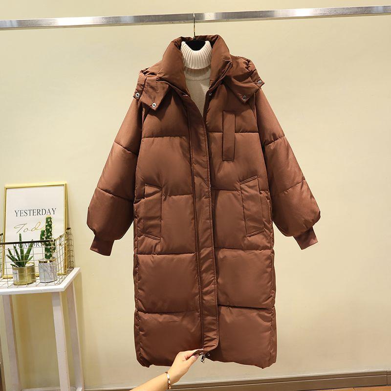 爆款羽绒羽绒服女中长款过膝2023冬季新款韩版棉袄宽松加厚