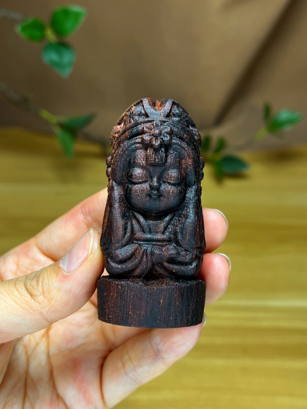 降真香木雕根雕工艺品摆件四不扎基拉姆不听圆雕车载摆件