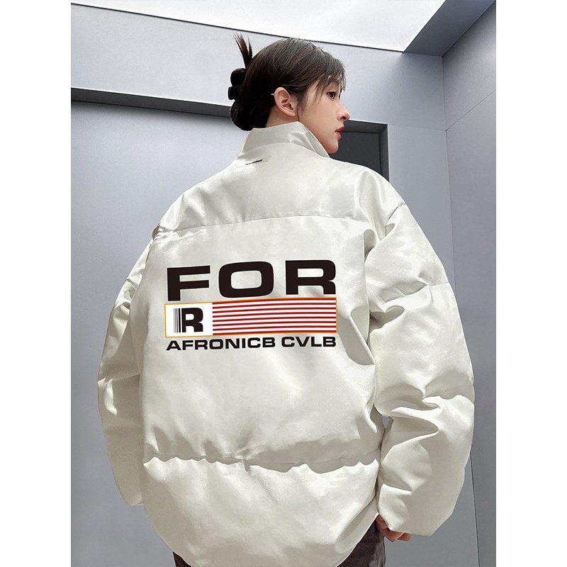 美式高街pu皮棉服女秋冬季中性情侣外套加厚棉衣ins潮牌长袖上衣