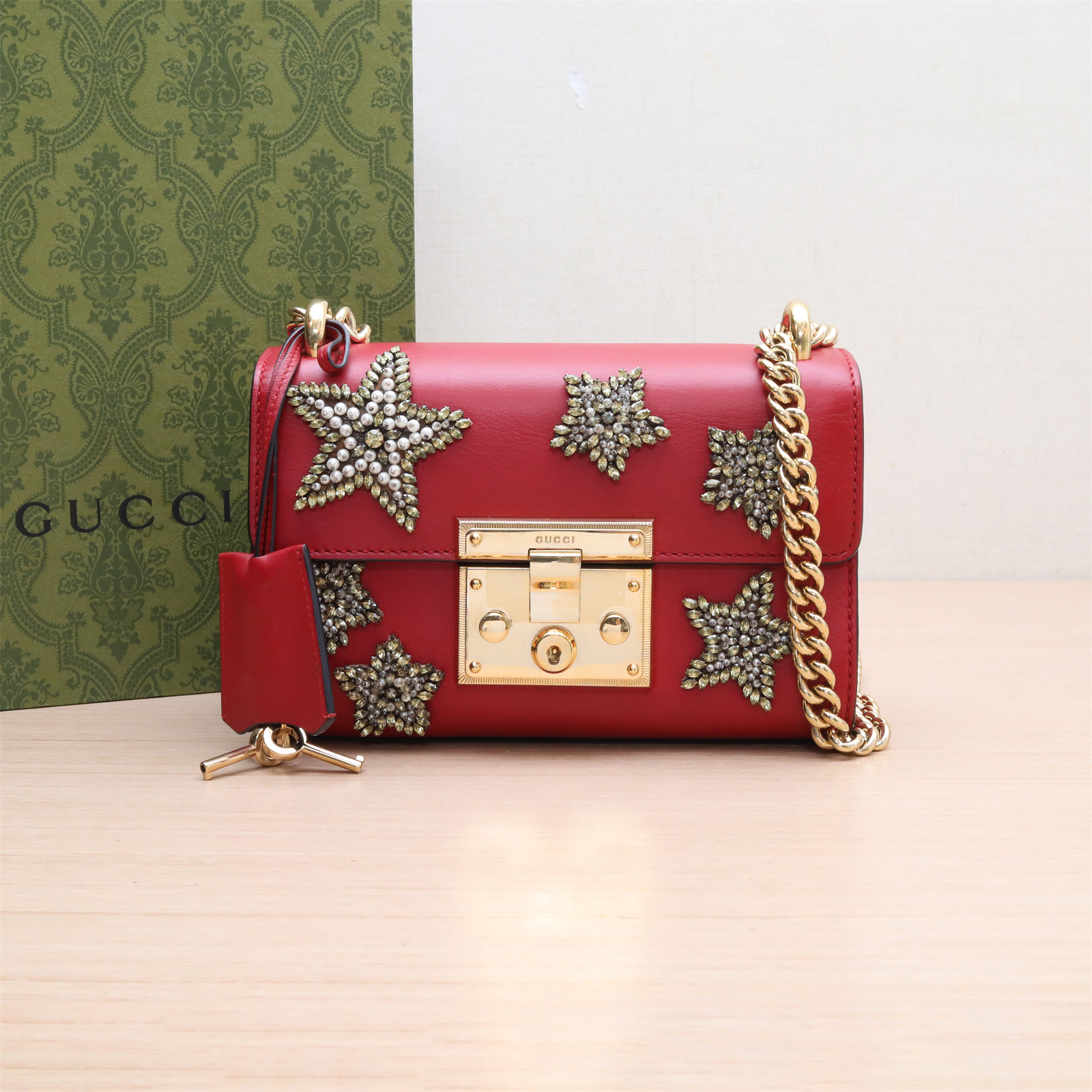 95新 GUCCI/古驰 锁头包 盒子包 小号 20.5 斜挎包 P224727130