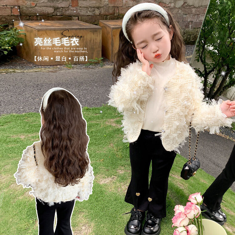 儿童外套女童外套外套儿童韩版小女孩时髦外套加绒外套大童外套