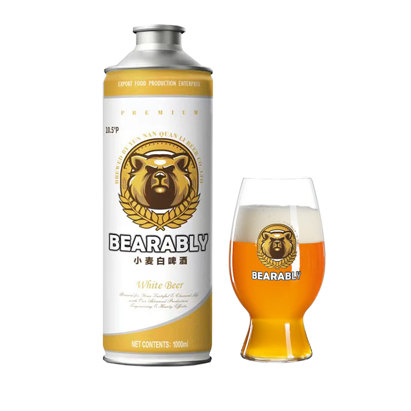 【工厂直发】迪科龙BEARABLY小麦白精酿白啤1000ml马口铁微醺精酿