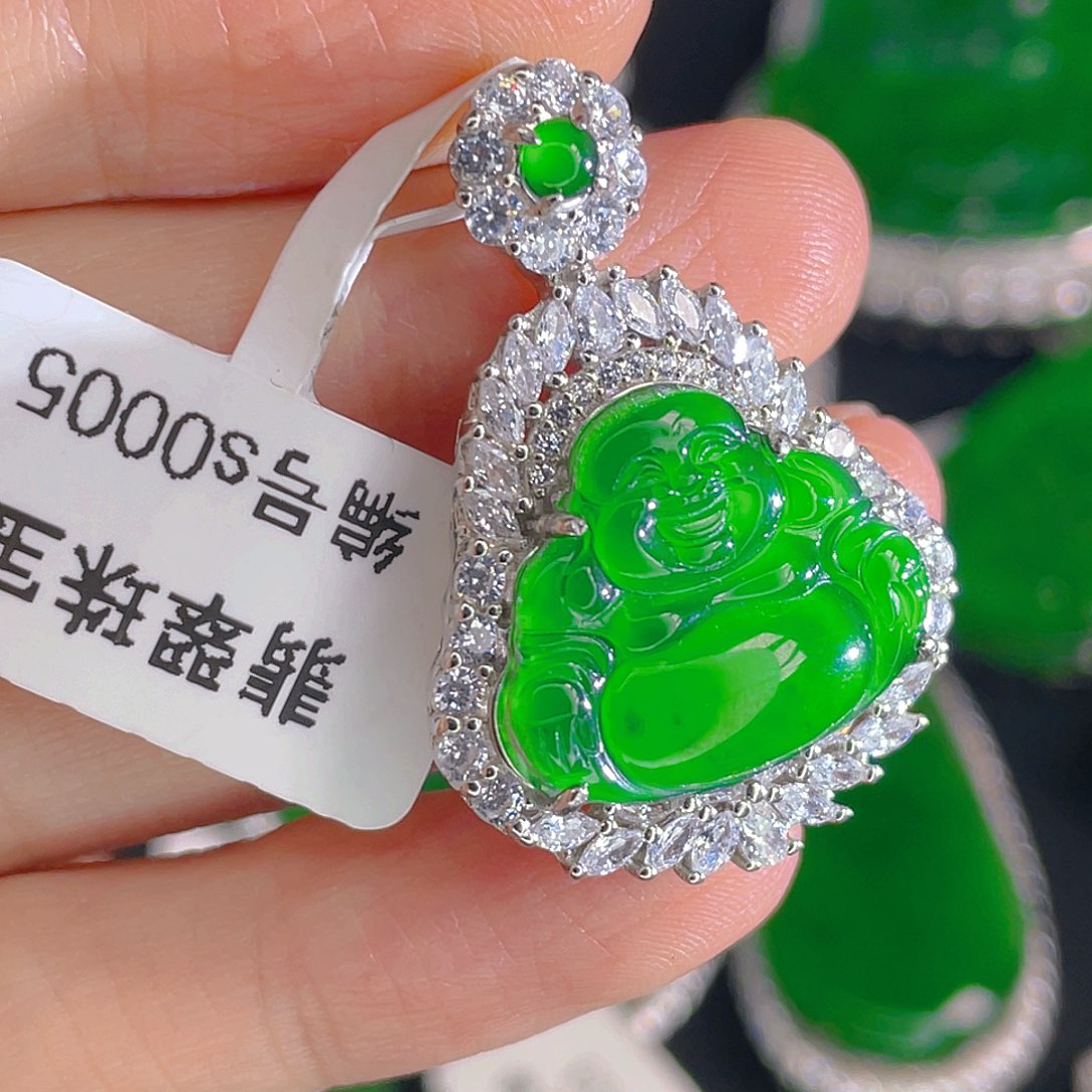 翡翠吊坠(不含链)银S925镶嵌