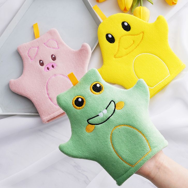 儿童搓澡巾不伤皮肤无痛洗澡巾宝宝小孩搓澡神器两用手套浴花可爱