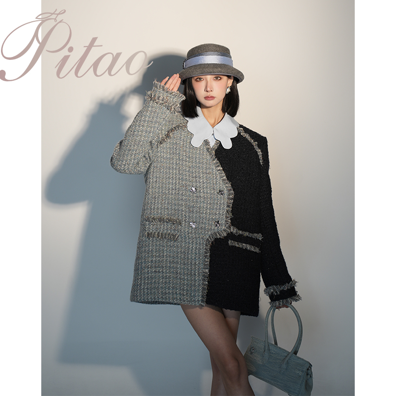 杜屁屁桃PITAO 原创【双子星】羽绒服 法式复古气质时尚冬季小香风