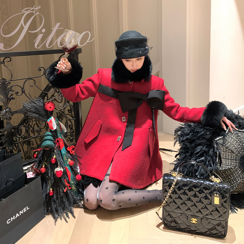 杜屁屁桃PITAO 原创【圣诞夜前奏】羽绒服 秋冬圣诞时尚洋气冬季