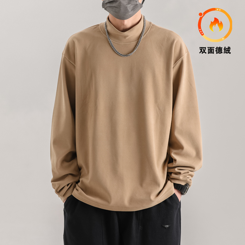 清仓捡漏保暖内衣长袖中高领发热春秋冬季男士加绒T恤加厚打底衫