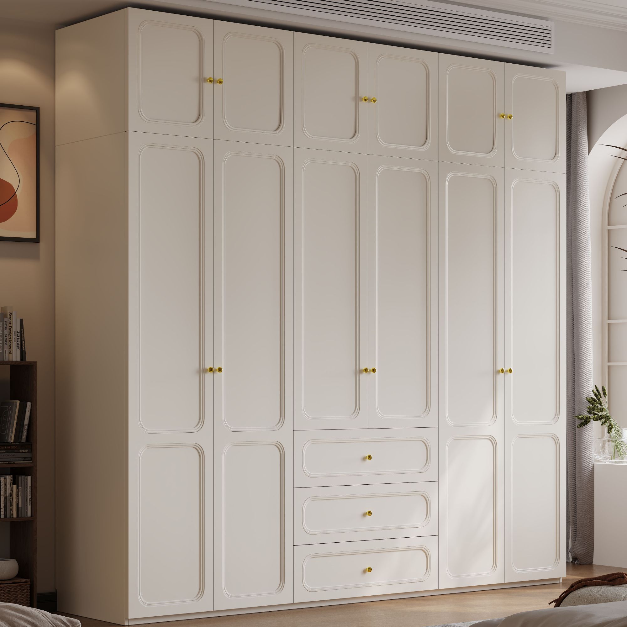 奈之木｜法式轻奢E0级奶油风卧室家用简约主卧次卧木质大衣橱