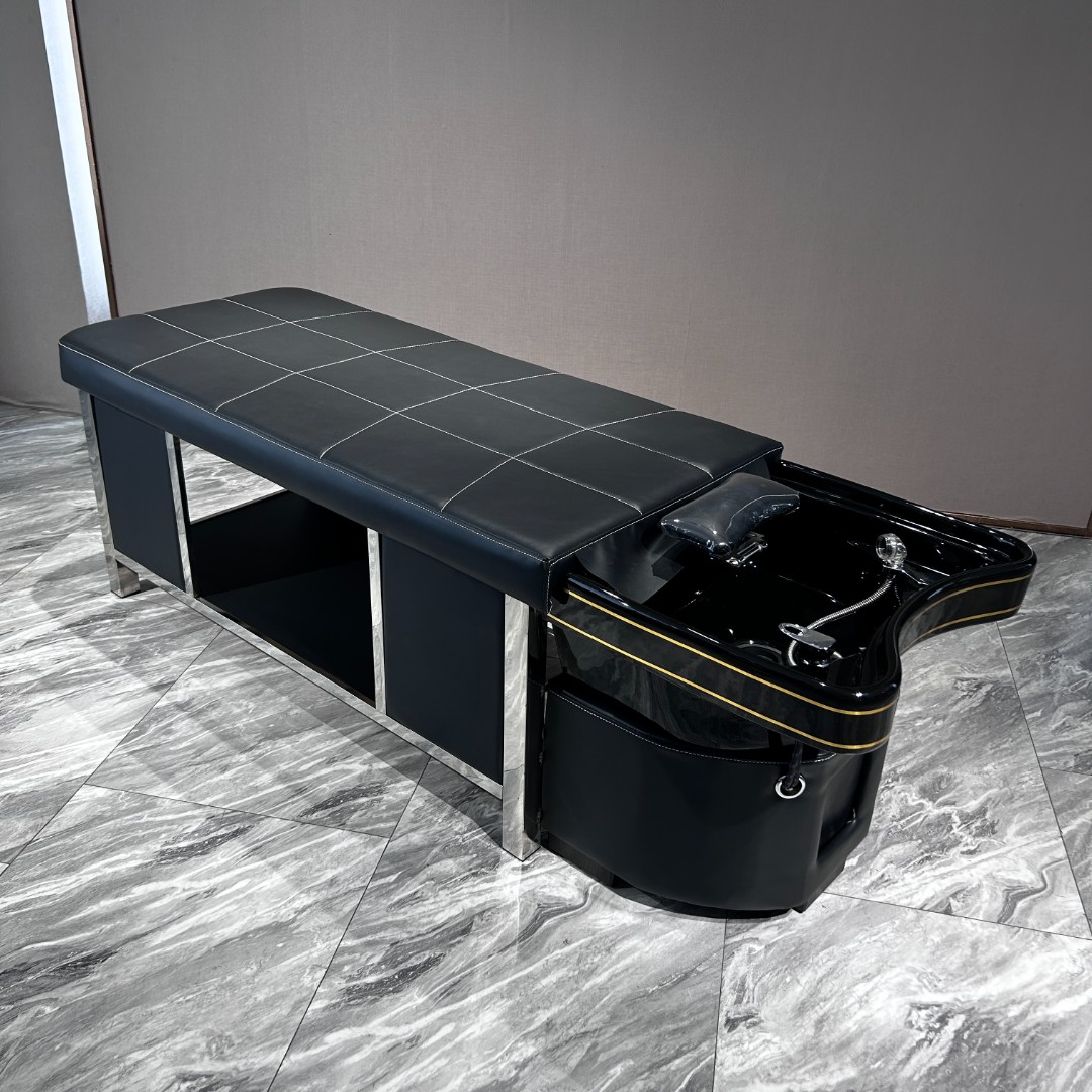 发廊理发店专用高端陶瓷盆不锈钢全躺泰式冲水洗头床美容美发包邮