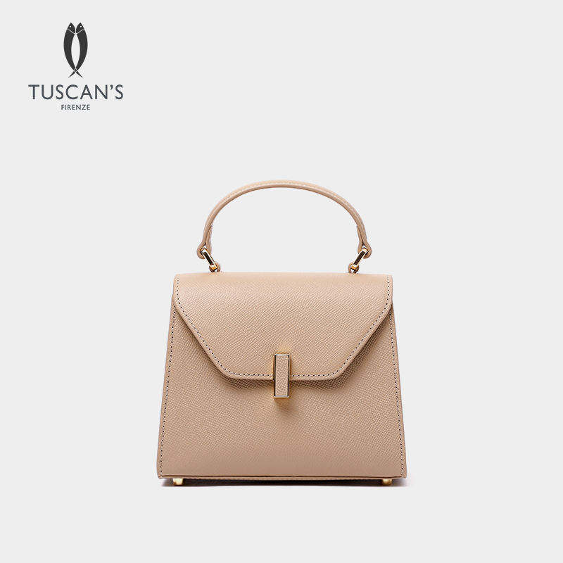 TUSCAN'S时尚百搭简约女士真皮气质单肩斜挎手提包轻奢小方包大号