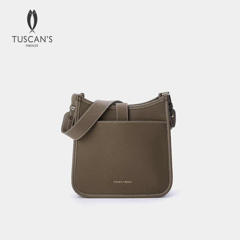 【甄选】TUSCAN'S真皮简约经典休闲单肩包时尚百搭女士通勤斜挎包