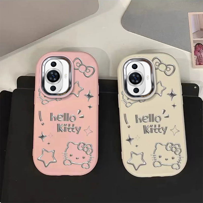 线条凯蒂猫华为NOVA11手机壳华为NOVA11PRO胖墩金属框硅胶潮