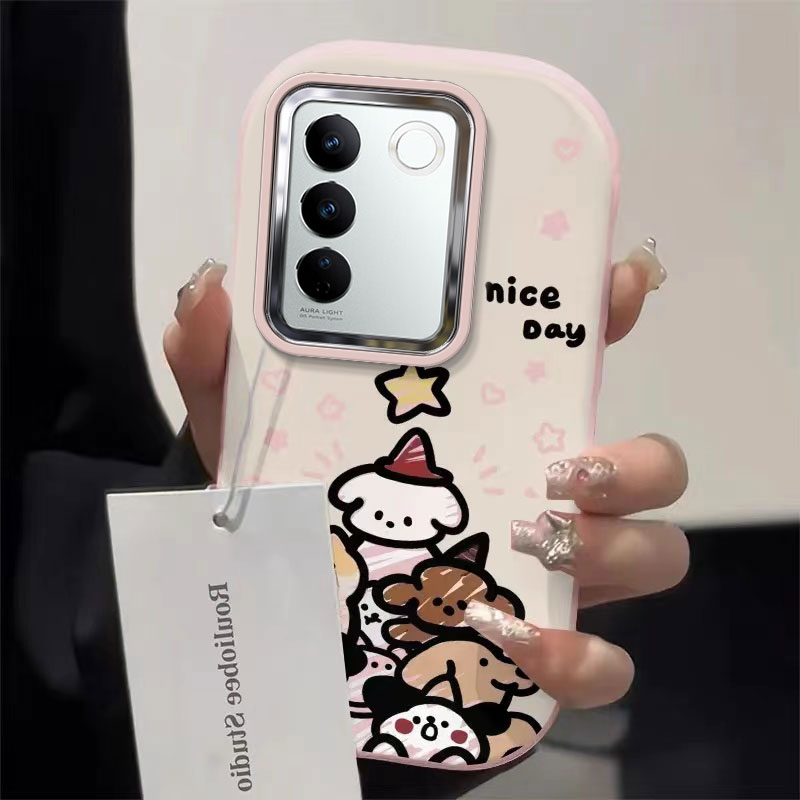 圣诞星狗狗VIVOS16手机壳VIVOS16PRO胖墩金属框硅胶潮牌ins