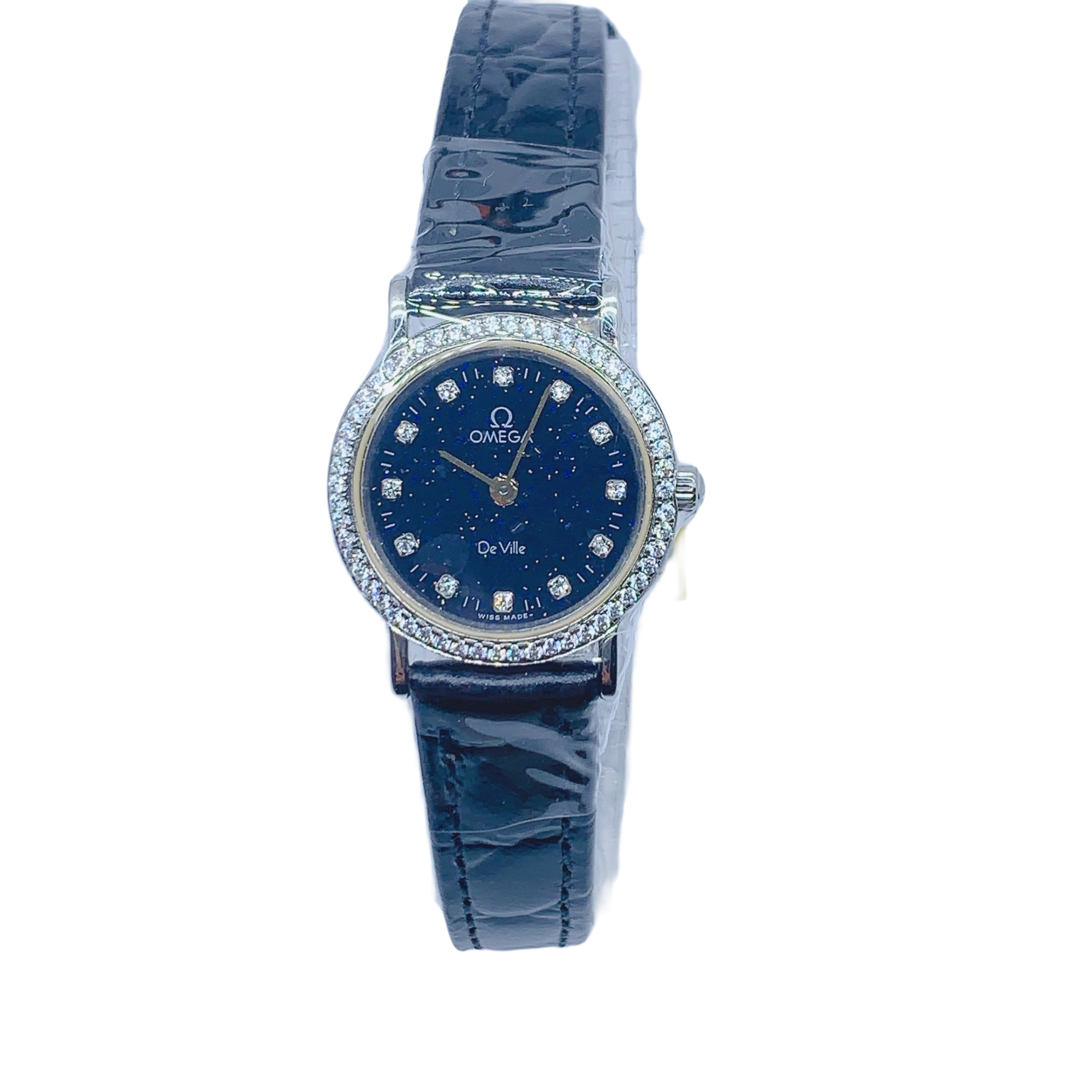 95新 Omega/欧米茄 07611/A蝶飞女士石英表/22盘/带扣后配/后钻盘