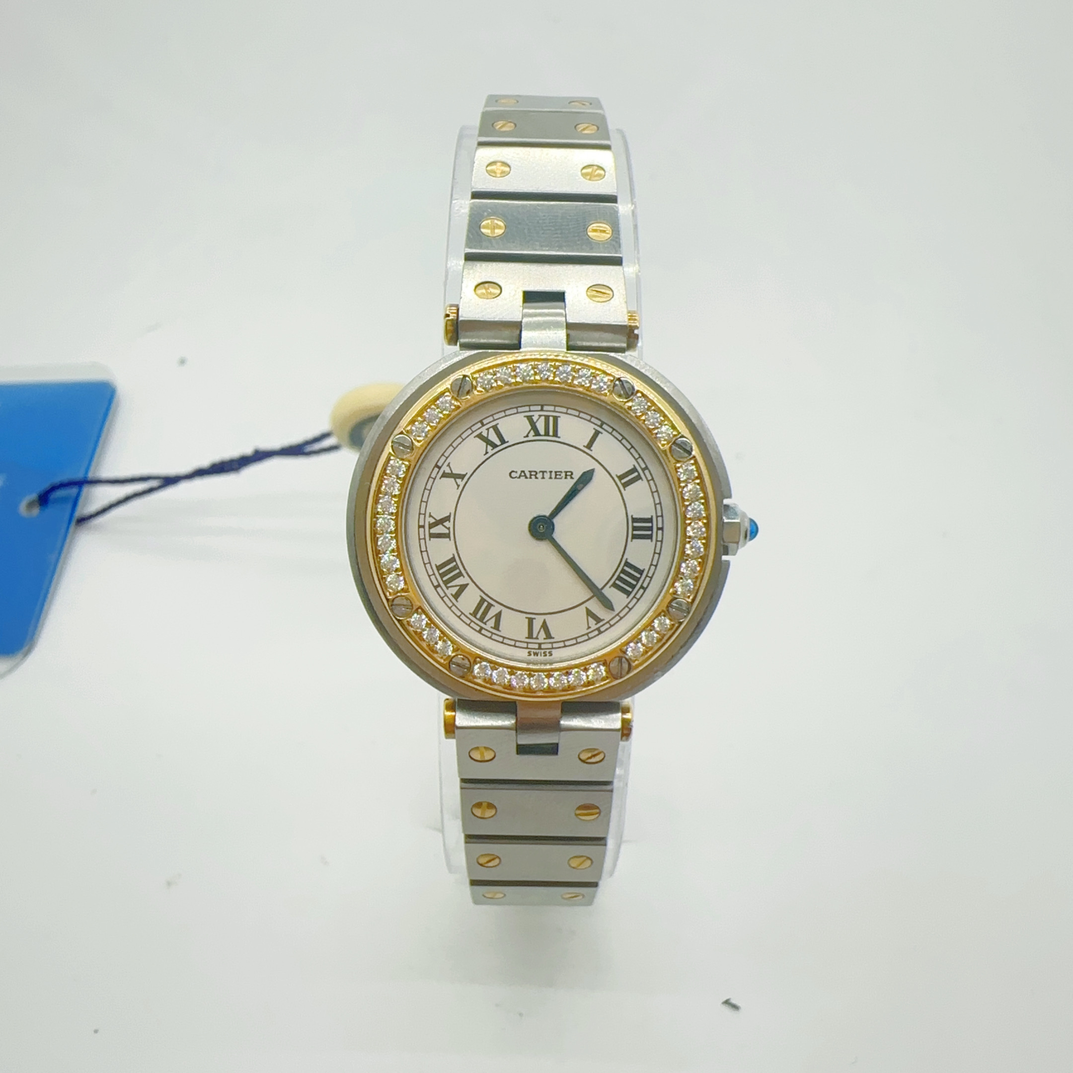 95新 Cartier/卡地亚 70228/女士石英腕表/27盘/后镶钻