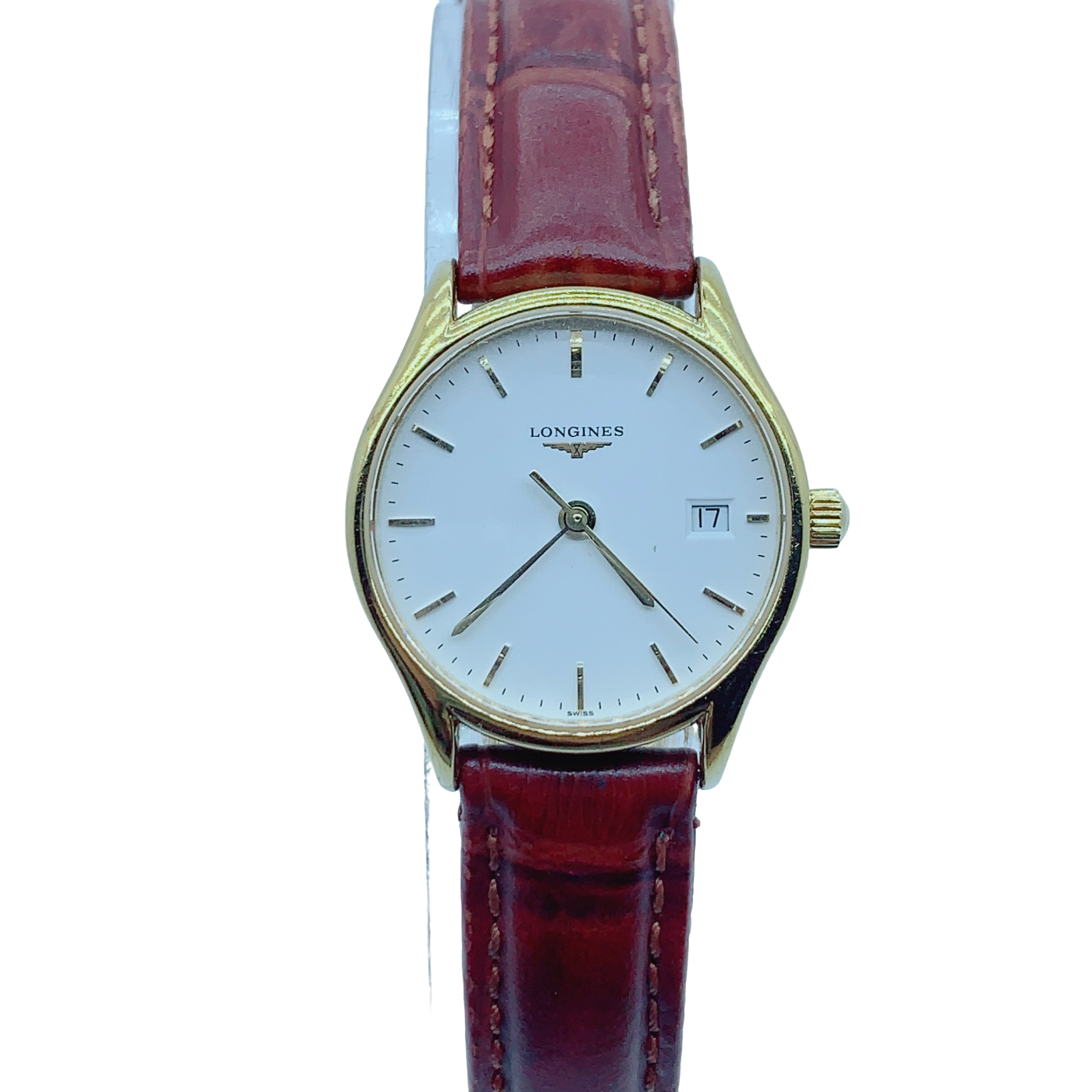 95新 Longines/浪琴 70245/女士石英腕表/25盘/表带扣后配