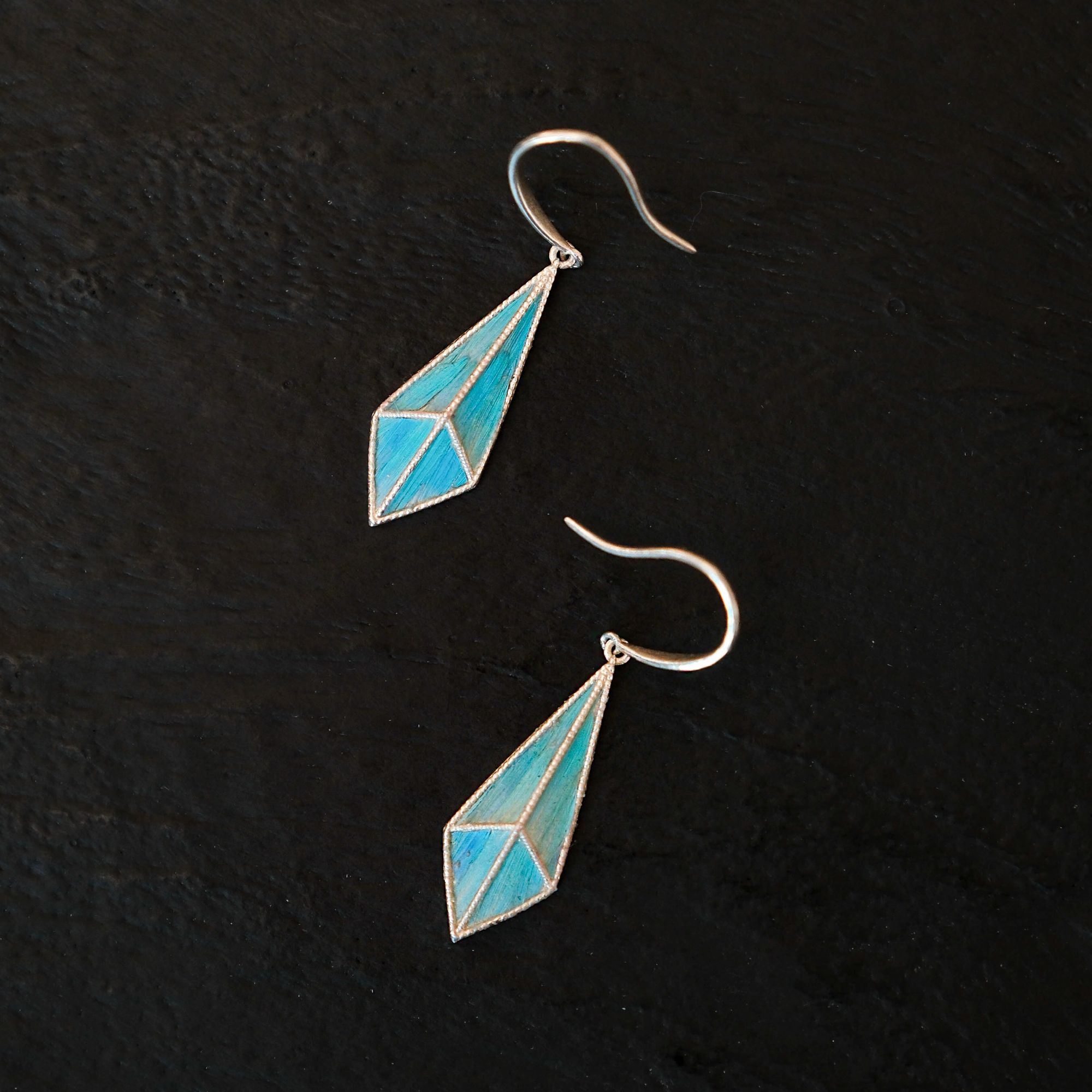 非金属羽毛耳饰 蓝色耳环